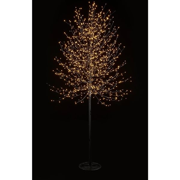 Hi-Line Gift Ltd. 82-in x 19 1/4-in Black Metal Lighted Tree