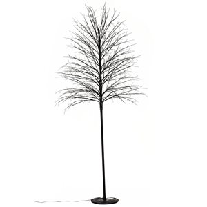 Hi-Line Gift Ltd. 82-in x 19 1/4-in Black Metal Lighted Tree