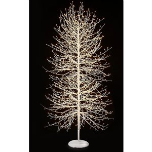 Hi-Line Gift Ltd. 82-in x 19 1/4-in White Metal LED-Lighted Tree