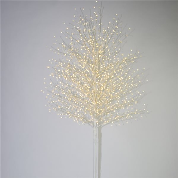 Hi-Line Gift Ltd. 82-in x 19 1/4-in White Metal Lighted Tree