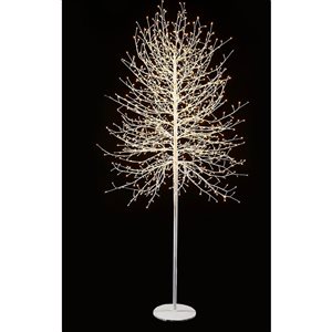 Hi-Line Gift Ltd. 82-in x 19 1/4-in White Metal Lighted Tree