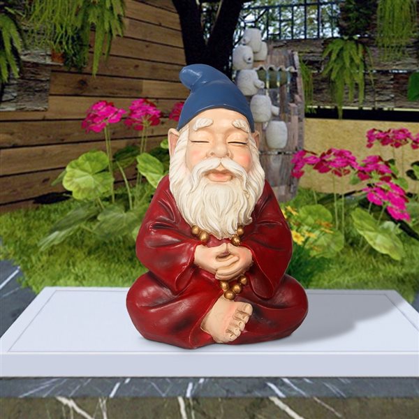 Hi-Line Gift Ltd. 15-in x 8 1/2-in Multicoloured Polyresin Gnome Garden Statue