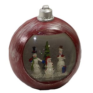 Hi-Line Gift Ltd. Red Ball Ornament with Music Feature