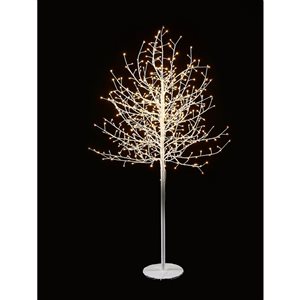 Hi-Line Gift Ltd. 59-in x 17 1/4-in White Metal LED-Lighted Tree