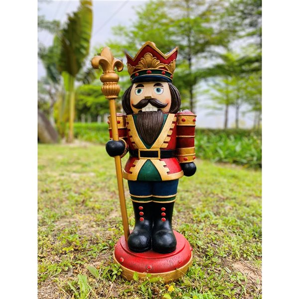 Hi-Line Gift Ltd. 30-in x 12-in Multicolour Polyresin Nutcracker Statue