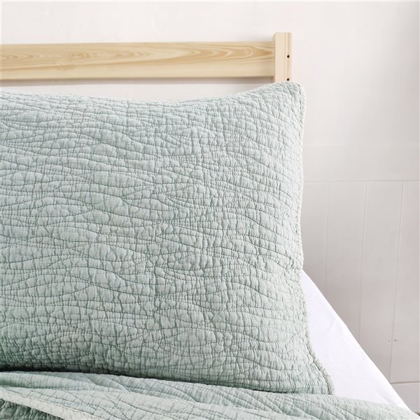 Gouchee Home Carson Mint Queen Quilt Set - 3-Piece