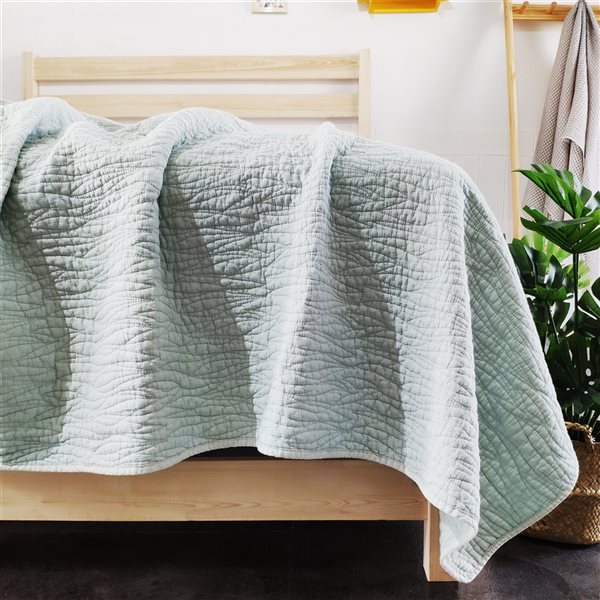 Gouchee Home Carson Mint Queen Quilt Set - 3-Piece