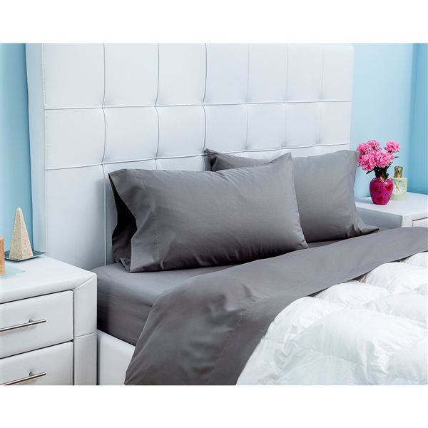 Gouchee Home Grey Twin Microfibre Bed Sheets - 3-Piece