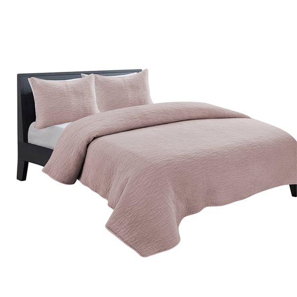Pack of 3 Plush Fleece Blanket - Light Pink —