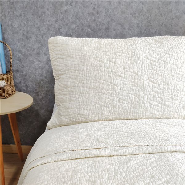 Gouchee Home Carson Off-White Queen Quilt Set - 3-Piece