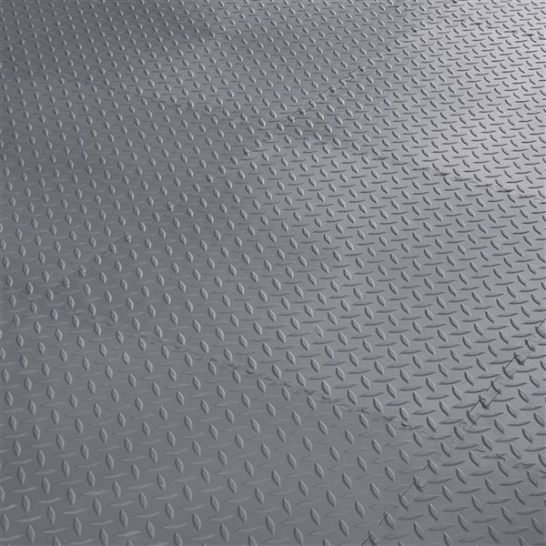 VersaTex 18-in x 18-in Grey Diamond Plate Garage Floor Tiles Set - 8-Piece