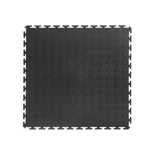 VersaTex 18-in x 18-in Black Raised Coin Garage Floor Tiles Set - 24-Piece