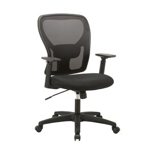 TygerClaw Black Mesh High-Back Swivel Office Chair with Adjustable Armrests