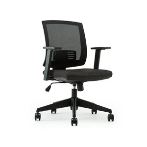 TygerClaw Black Mesh Low-Back Swivel Office Chair with Adjustable Height