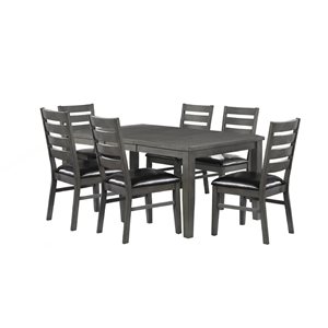 HomeTrend Nashua Grey Dining Room Set with Rectangular Table - 7-Piece