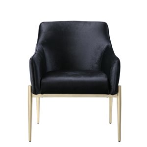HomeTrend Cara Midcentury Black Velvet Accent Chair