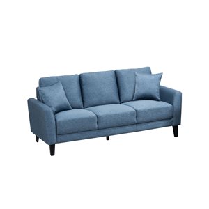 Canapé moderne Britta par HomeTrend en lin bleu