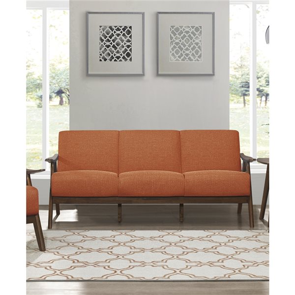HomeTrend Damala Modern Orange Polyester Sofa