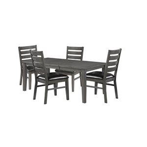 HomeTrend Nashua Grey Dining Room Set with Rectangular Table - 5-Piece
