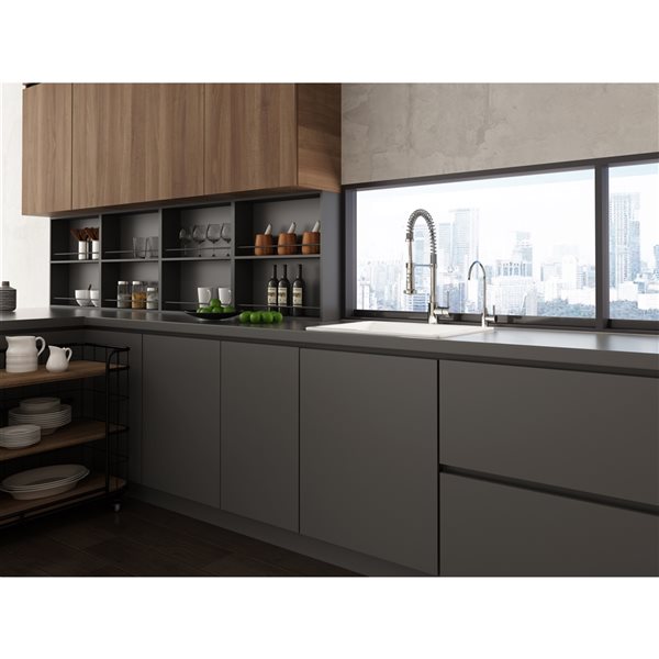 CASAINC Undermount 24-in x 18.5-in White Single Bowl Workstation Kitchen Sink