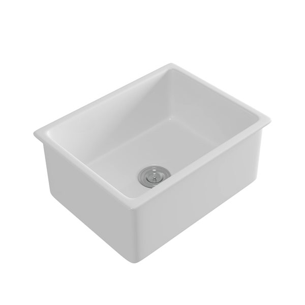 CASAINC Undermount 24-in x 18.5-in White Single Bowl Workstation Kitchen Sink