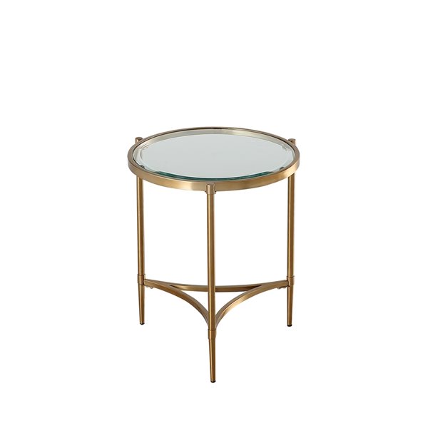 CASAINC Gold Glass Round End Table ET1353SGL RONA
