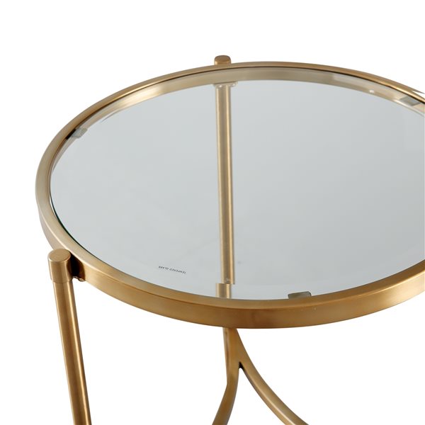 CASAINC Gold Glass Round End Table ET1353SGL RONA