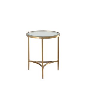 CASAINC Gold Glass Round End Table