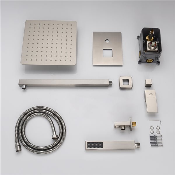 CASAINC Brushed Nickel 2-Function Wall Mount Built-In Shower System