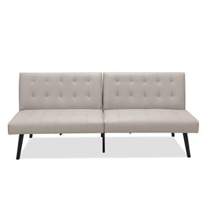 CASAINC White Faux Leather Convertible Sofa Bed
