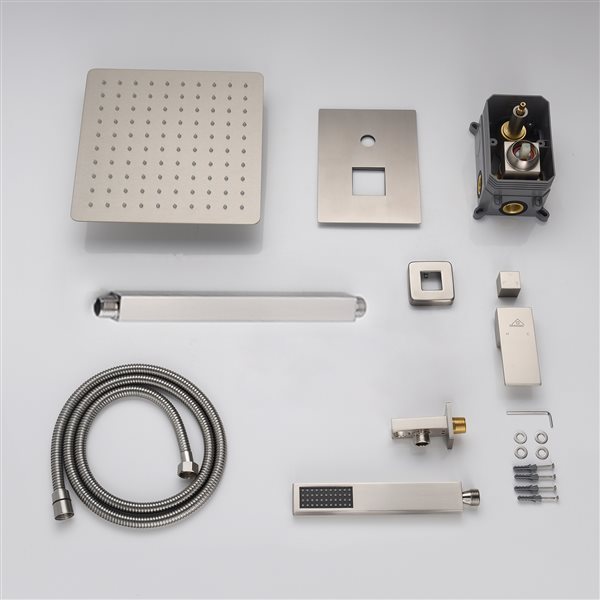 CASAINC Brushed Nickel 2-Function Ceiling Mount 10-in Built-In Shower System