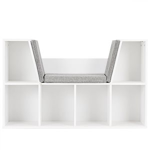 CASAINC White Wood 6-Compartment Standard Bookcase