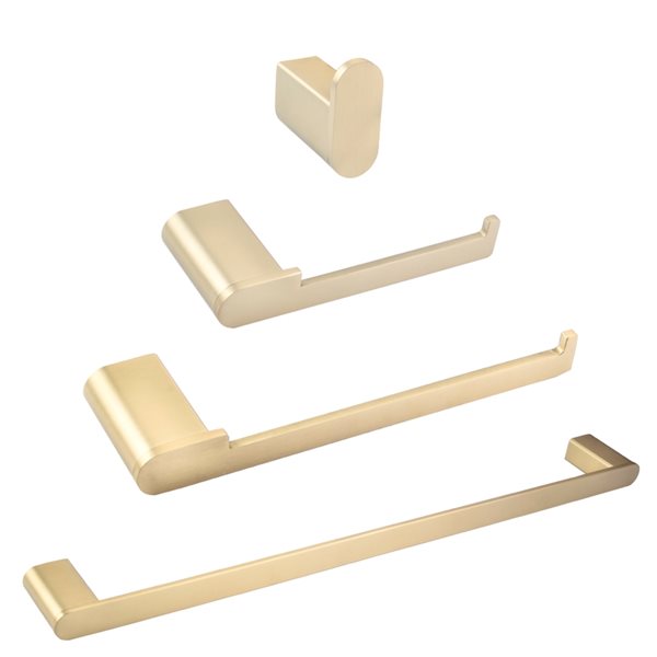 CASAINC 4-Piece Brushed Gold Decorative Bathroom Hardware Set