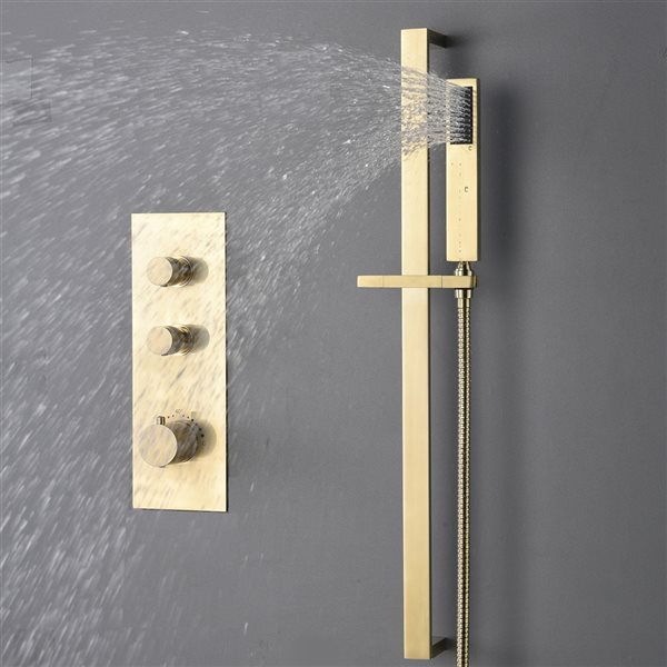 CASAINC Brushed Gold 7.6-l/min 1-Handle Wall Mount Shower Faucet with Valve Included