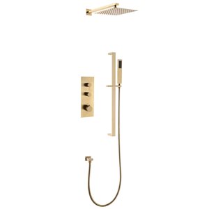 CASAINC Brushed Gold 7.6-l/min 1-Handle Wall Mount Shower Faucet with Valve Included