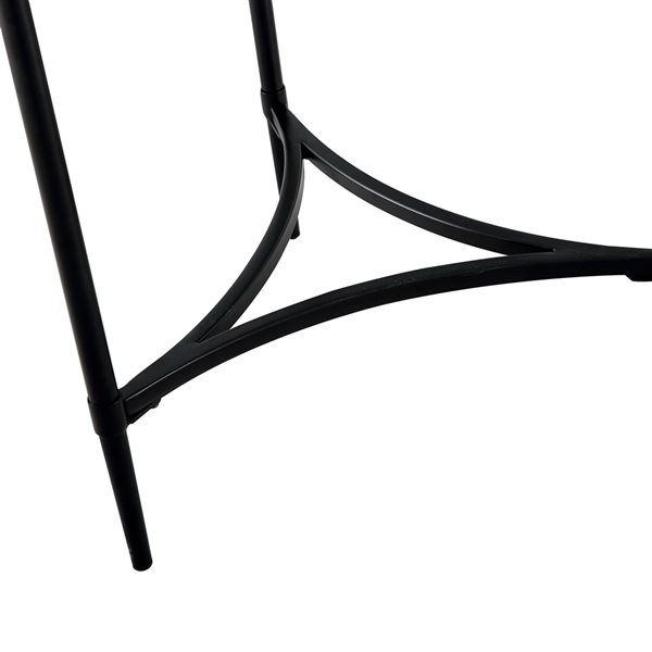 CASAINC Black Glass Round End Table