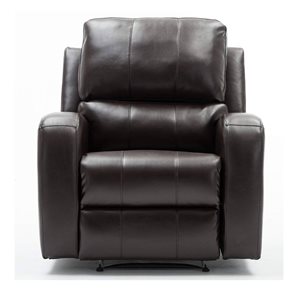 CASAINC Brown Bonded Air Leather Powered Recliner