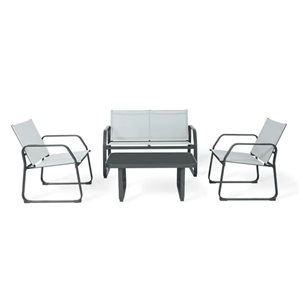 CASAINC 4-Piece Metal Frame Patio Conversation Set with Table