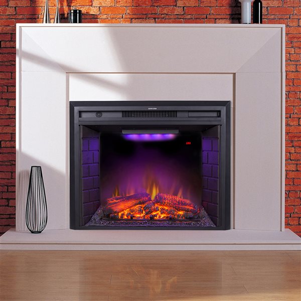 CASAINC 30.5-in LED Electric Fireplace Insert in Black