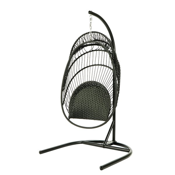 CASAINC Tan Fabric Stainless Steel Hanging Chair with Stand