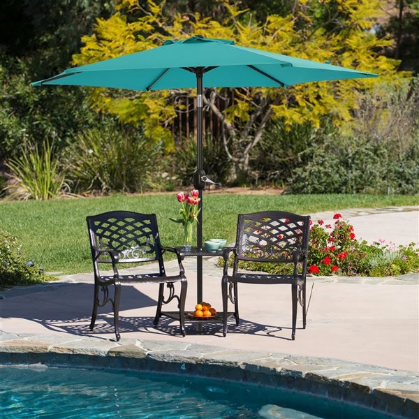 Casainc 7.5-ft Lake Blue Garden Patio Umbrella Crank