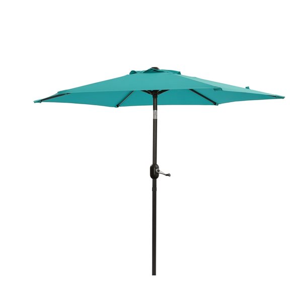 Casainc 7.5-ft Lake Blue Garden Patio Umbrella Crank