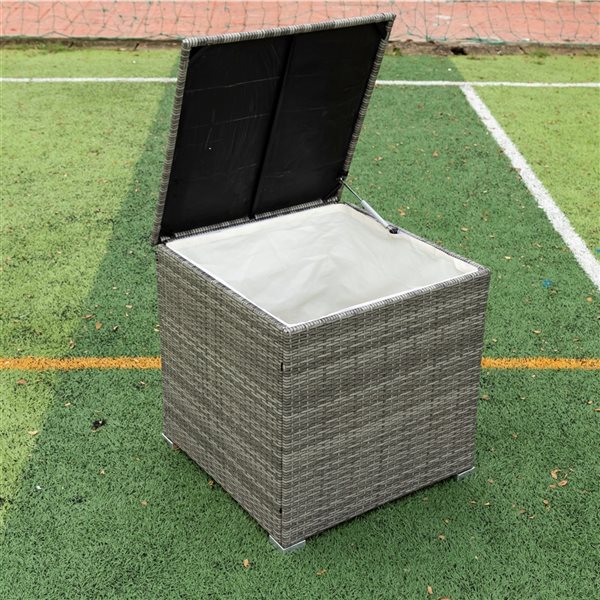 CASAINC 4-Piece Metal Frame Patio Conversation Set with Off-White Cushions