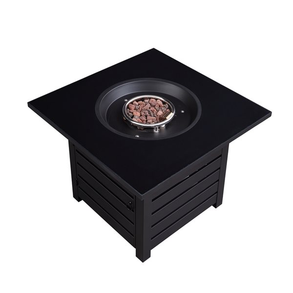 CASAINC 32-in 50000-BTU Black Steel Liquid Propane Fire Table WFEHFP-08 ...