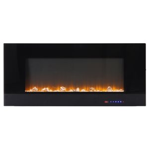 CASAINC 42-in Wall-Mounted Electric Fireplace in Black