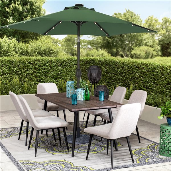 Casainc 7.5-ft Dark Green Garden Patio Umbrella Crank with Light