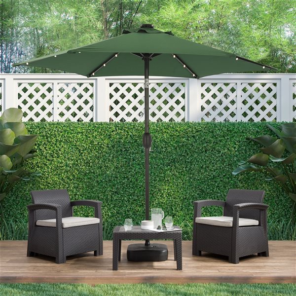 Casainc 7.5-ft Dark Green Garden Patio Umbrella Crank with Light