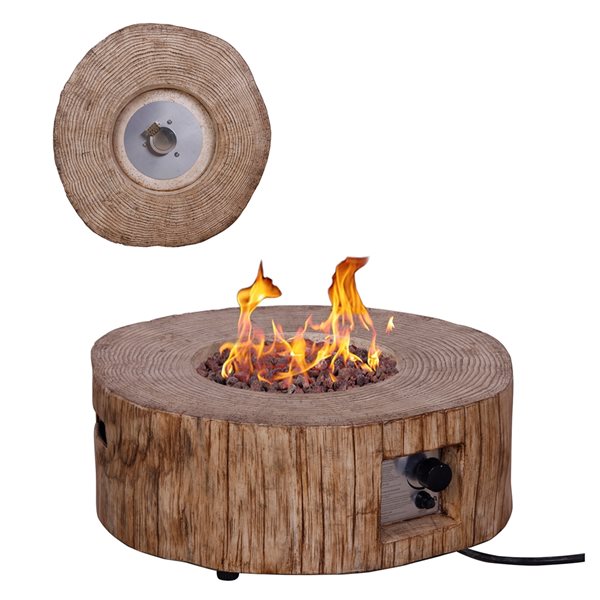 CASAINC 28-in x 10-in 30000-BTU Stainless Steel Liquid Propane Fire Column  in Brown WFEHFP-06-C | RONA