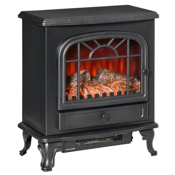 HOMCOM 20-in W Freestanding Black LED Electric Fireplace