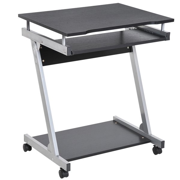 HOMCOM 23.5-in Black/Silver Modern/contemporary Computer Desk with ...